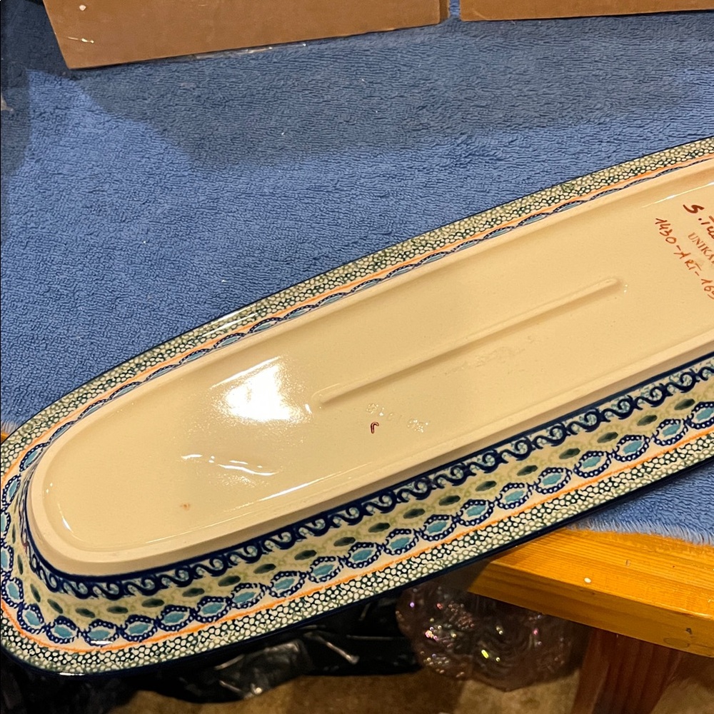 Polish Pottery Floral Bread Tray - Picture 3 of 5